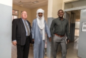 Ali Bouzou (middle) SG of Timidria, with the representatives of the American Embassy in Niger